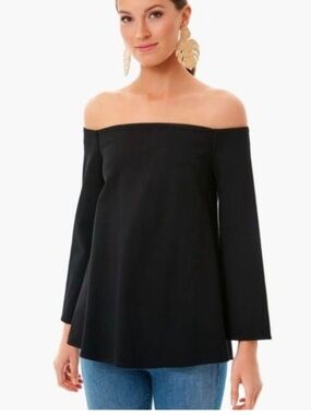 Tuckernuck Black Miranda Off the Shoulder Blouse Size M